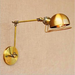 Lámpara de pared con luz ambiental y protección ocular con brazo oscilante estilo mini con pintura rústica vintage