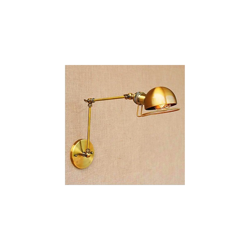 Lámpara de pared con luz ambiental y protección ocular con brazo oscilante estilo mini con pintura rústica vintage