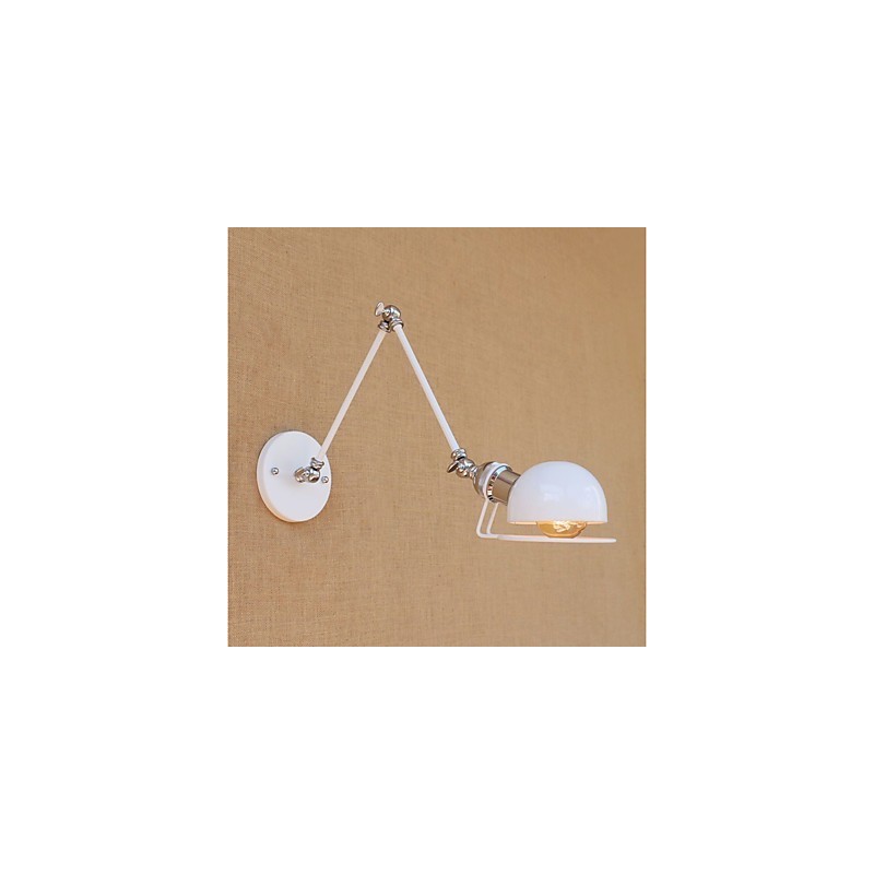 Lámpara de pared con luz ambiental y protección ocular con brazo oscilante estilo mini con pintura rústica vintage