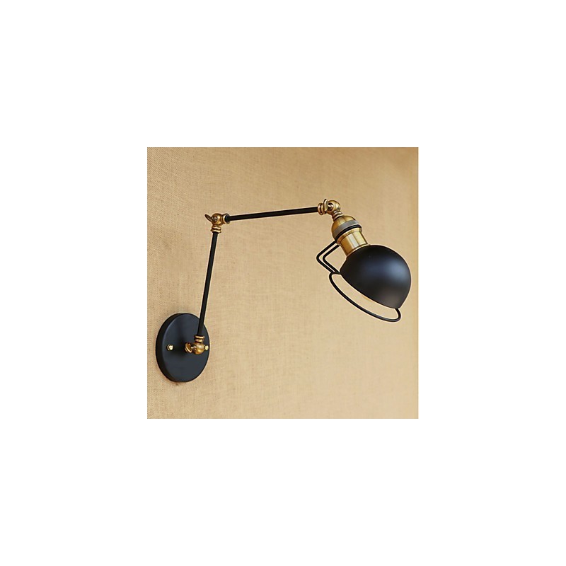 Lámpara de pared con luz ambiental y protección ocular con brazo oscilante estilo mini con pintura rústica vintage