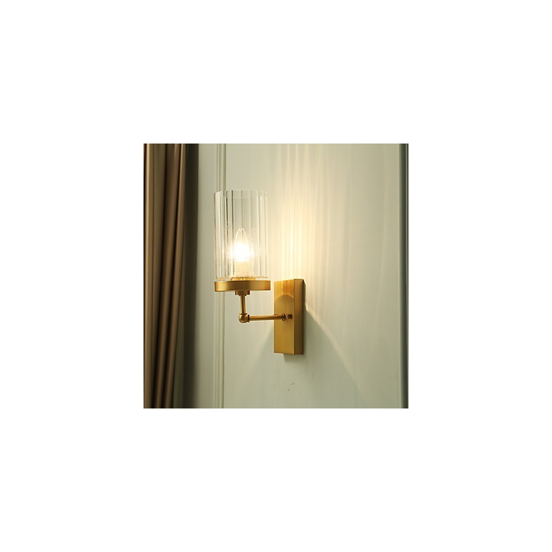 Aplique de pared de latón clásico tradicional de estilo campestre para iluminación ascendente de estilo mini.