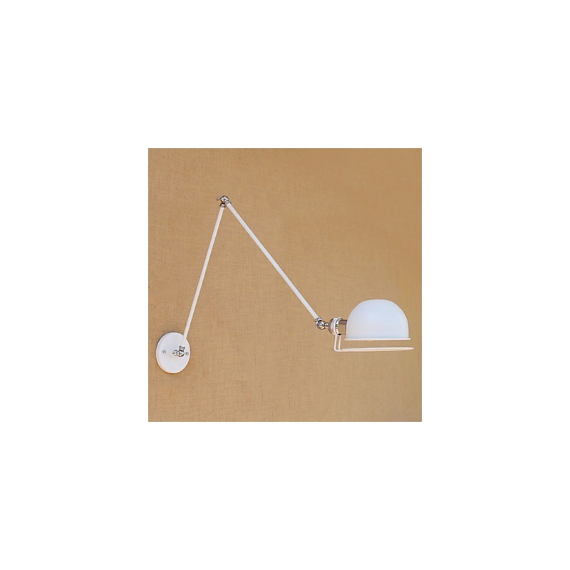 Aplique de pared con luz ambiental y protección ocular con brazo oscilante estilo mini, con pintura rústica vintage sencilla
