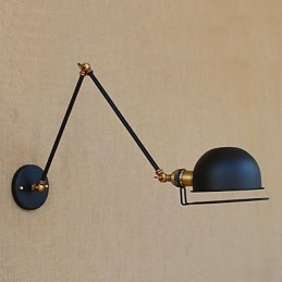 Aplique de pared con luz ambiental y protección ocular con brazo oscilante estilo mini, con pintura rústica vintage sencilla