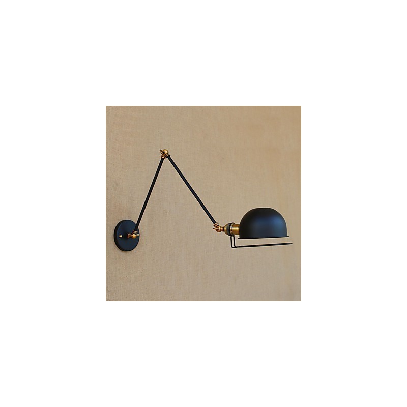 Aplique de pared con luz ambiental y protección ocular con brazo oscilante estilo mini, con pintura rústica vintage sencilla