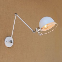 Aplique de pared con luz ambiental y protección ocular con brazo oscilante estilo mini, con pintura rústica vintage sencilla