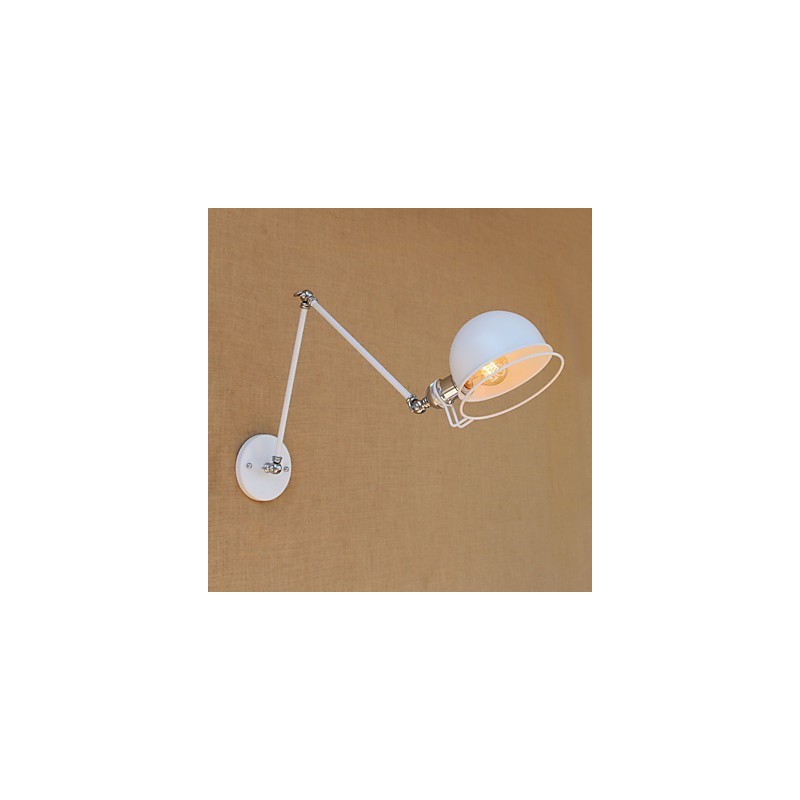 Aplique de pared con luz ambiental y protección ocular con brazo oscilante estilo mini, con pintura rústica vintage sencilla