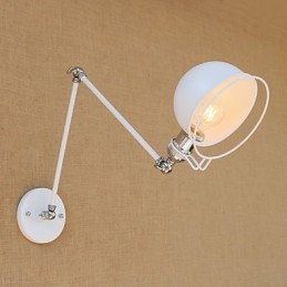 Aplique de pared con luz ambiental y protección ocular con brazo oscilante estilo mini, con pintura rústica vintage sencilla