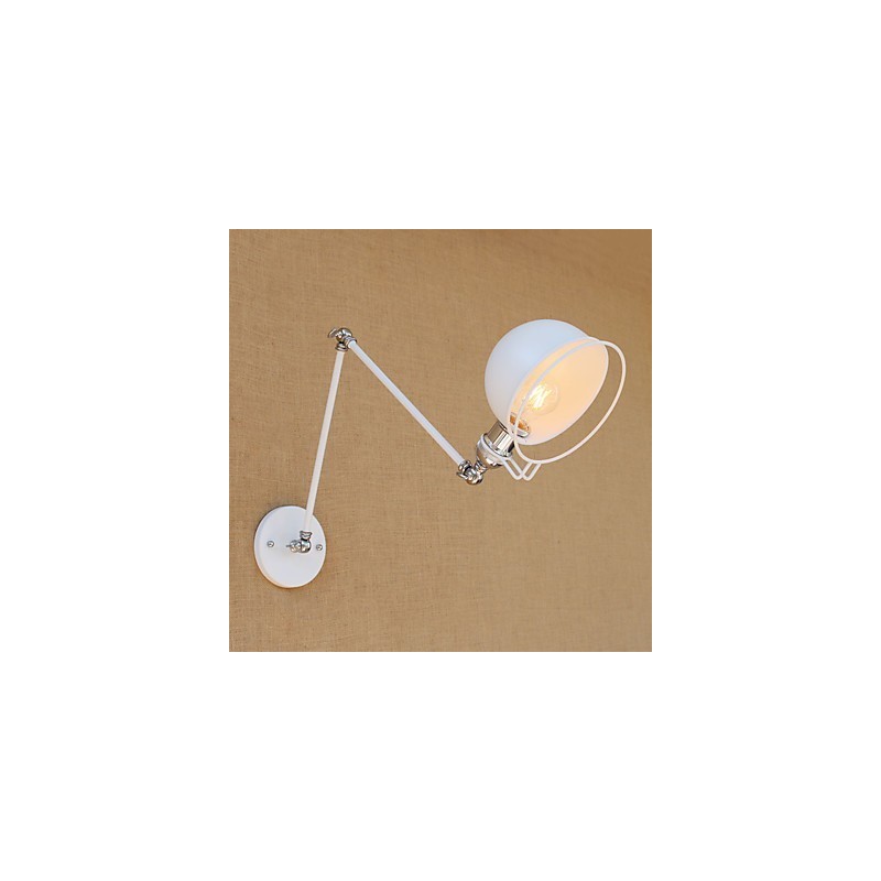 Aplique de pared con luz ambiental y protección ocular con brazo oscilante estilo mini, con pintura rústica vintage sencilla