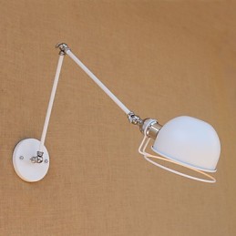 Aplique de pared con luz ambiental y protección ocular con brazo oscilante estilo mini, con pintura rústica vintage sencilla