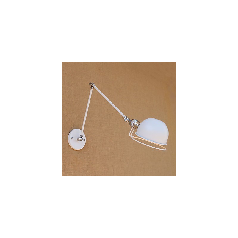 Aplique de pared con luz ambiental y protección ocular con brazo oscilante estilo mini, con pintura rústica vintage sencilla