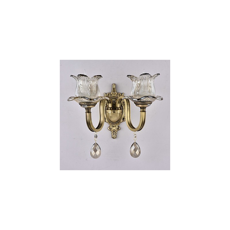 Aplique de pared estilo rústico de latón estilo Lodge para iluminación ascendente de estilo mini.