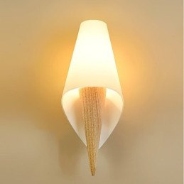 Apliques de pared con luz ambiental de estilo rural sencillo para proteger los ojos, lámpara de pared cálida de estilo europeo para dormitorio.