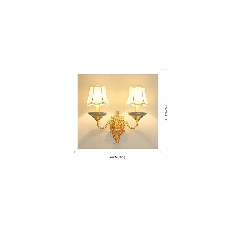 Aplique de pared de latón clásico tradicional de estilo campestre simple para apliques de pared de estilo mini, luz de pared de PU