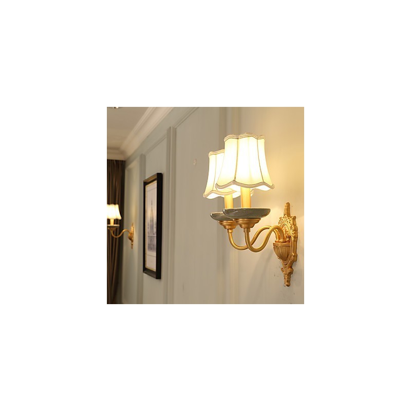 Aplique de pared de latón clásico tradicional de estilo campestre simple para apliques de pared de estilo mini, luz de pared de PU