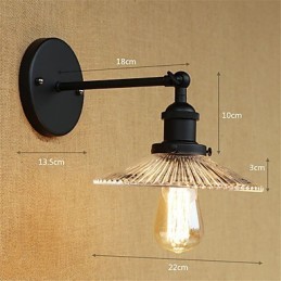 Apliques de pared con luz ambiental y protección ocular de estilo mini con pintura retro campestre