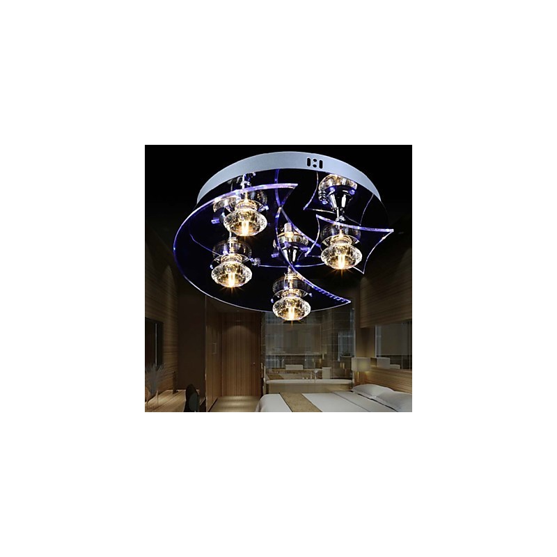 Lámpara de araña moderna de cristal para sala de estar, 4 luces