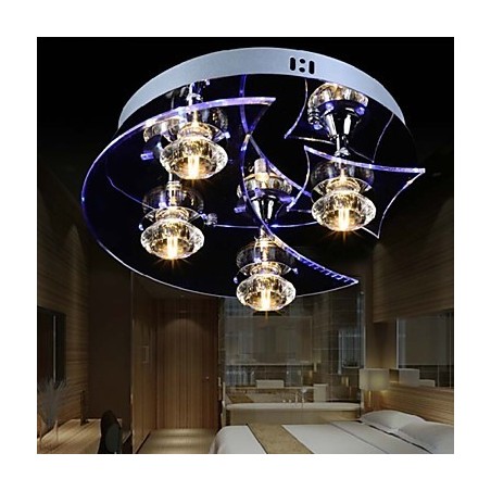 Lámpara de araña moderna de cristal para sala de estar, 4 luces Lámpara de araña moderna de cristal para sala de estar, 4 luces