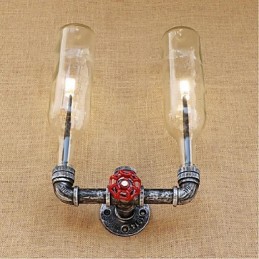 Lámpara de pared con interruptor de viento industrial retro para botella de agua