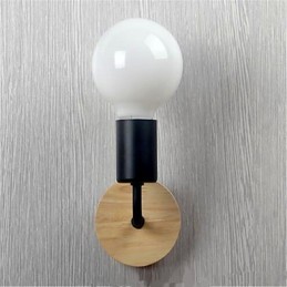 Lámpara de pared de hierro de madera con personalidad creativa minimalista moderna para pasillo, balcón, dormitorio y mesita de noche.