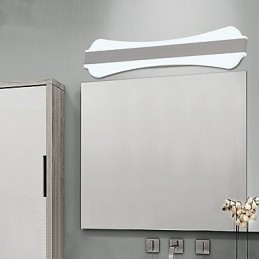 Lámpara de espejo de 10 W de alta calidad, luces de baño de acero inoxidable y acrílico, luces de pared, iluminación de maquillaje