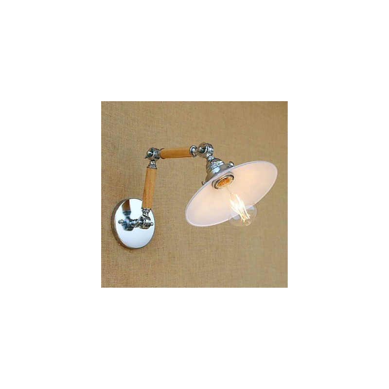 Lámpara de pared moderna y contemporánea con brazo oscilante, luz ambiental cromada.