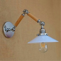Lámpara de pared moderna y contemporánea con brazo oscilante, luz ambiental cromada.