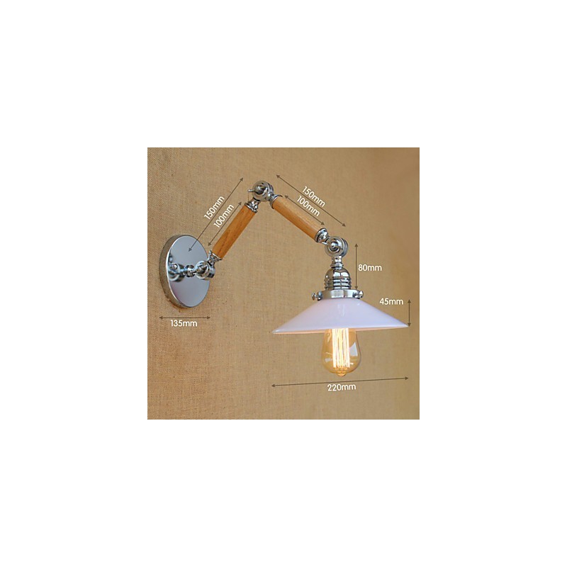 Lámpara de pared moderna y contemporánea con brazo oscilante, luz ambiental cromada.