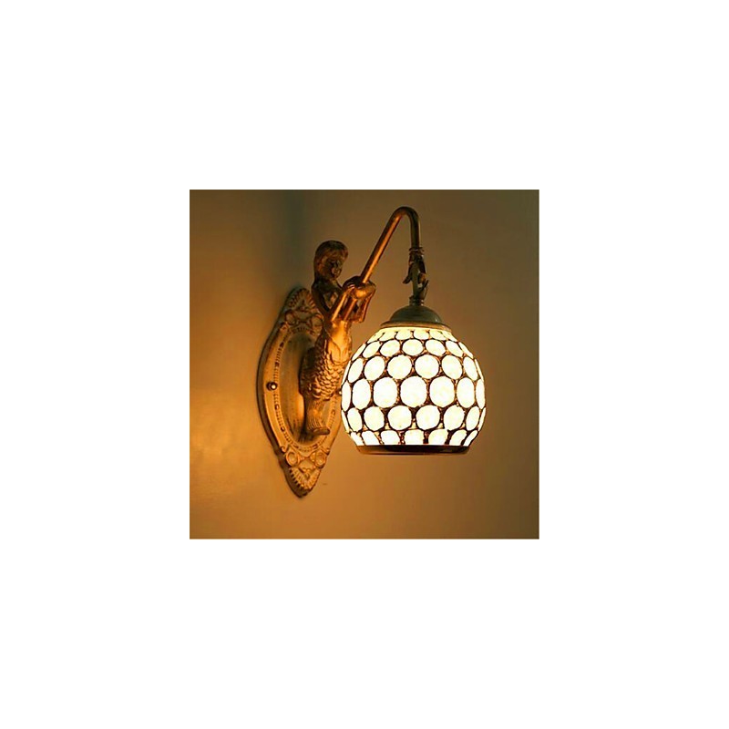 Lámpara de pared de estilo europeo simple, estilo retro pastoral, para dormitorio, mesita de noche, balcón, escaleras, pasillo, espejo.