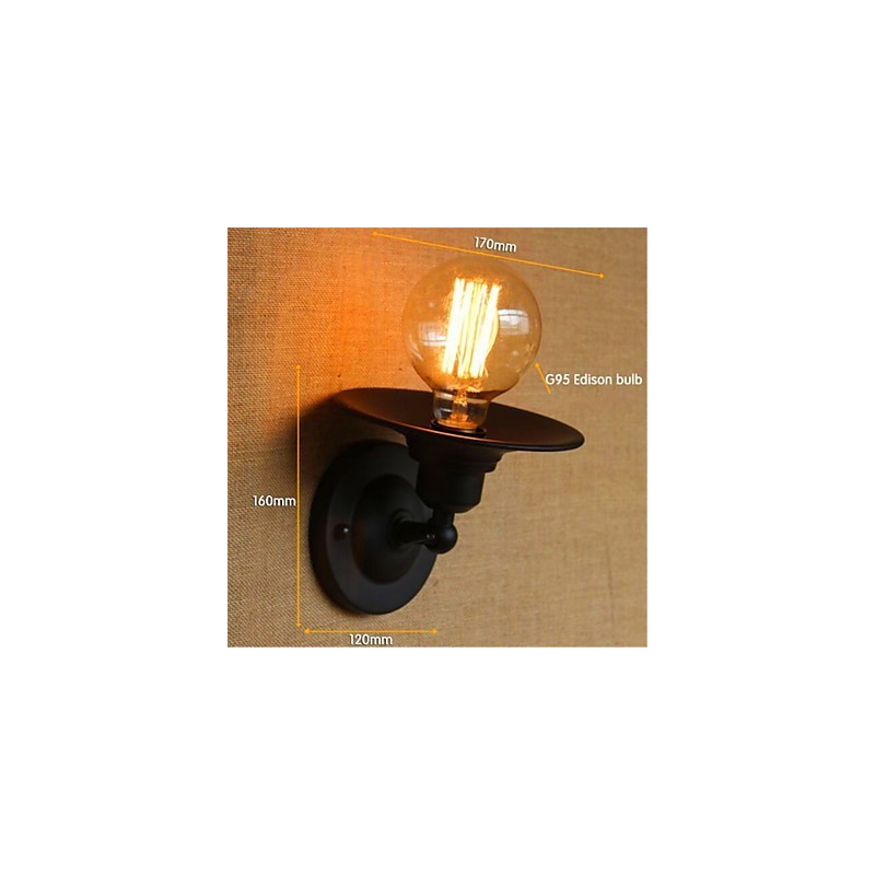 Apliques de pared con luz ambiental de brazo articulado con pintura rústica de estilo campestre