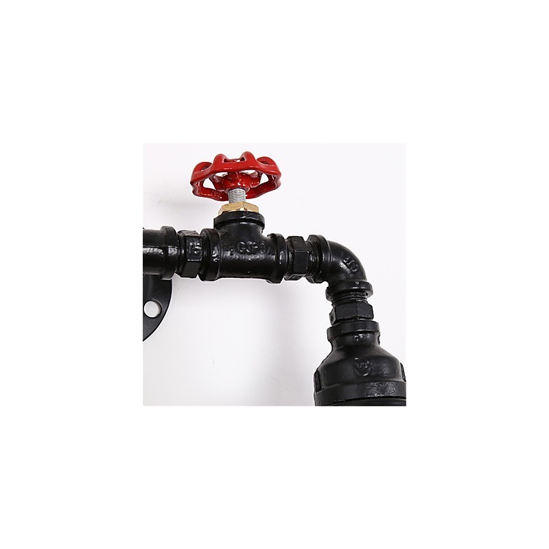 Lámpara de pared de tubo industrial retro de 2 cabezas, estilo loft, estilo jaula de pájaros negra, de metal, para comedor, cocina, bar, cafetería, decoración, iluminación