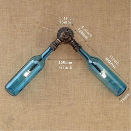 Lámpara de pared estilo retro americano con diseño de botella de agua y viento, estilo industrial creativo, color azul