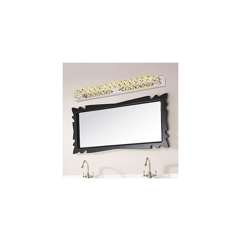 Lámpara de espejo larga de alta calidad para baño, lámpara de pared de metal y cristal.