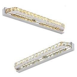 Lámpara de espejo larga de alta calidad para baño, lámpara de pared de metal y cristal.