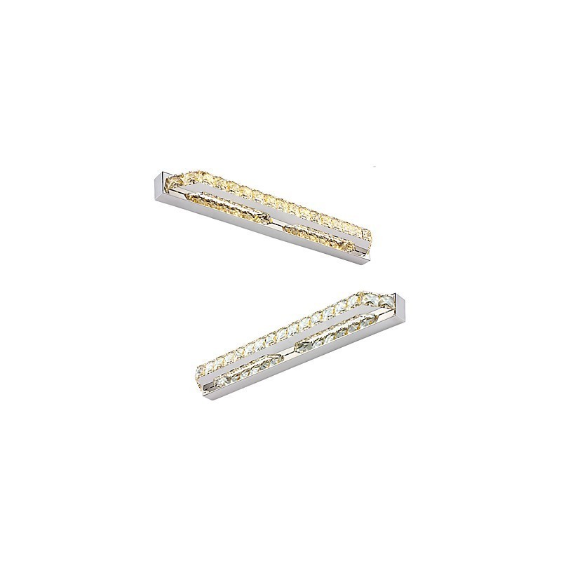 Lámpara de espejo larga de alta calidad para baño, lámpara de pared de metal y cristal.