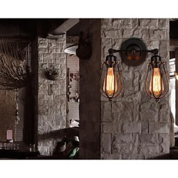Lámpara de pared de hierro estilo pueblo americano de pomelo retro, lámpara de pared para pasillo de restaurante antiguo