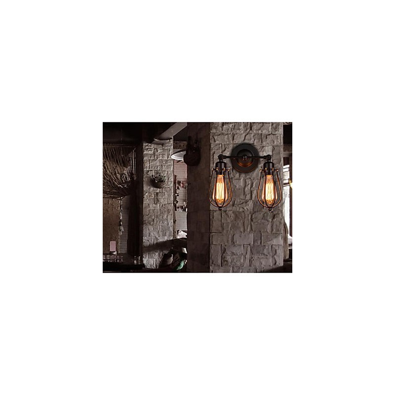 Lámpara de pared de hierro estilo pueblo americano de pomelo retro, lámpara de pared para pasillo de restaurante antiguo