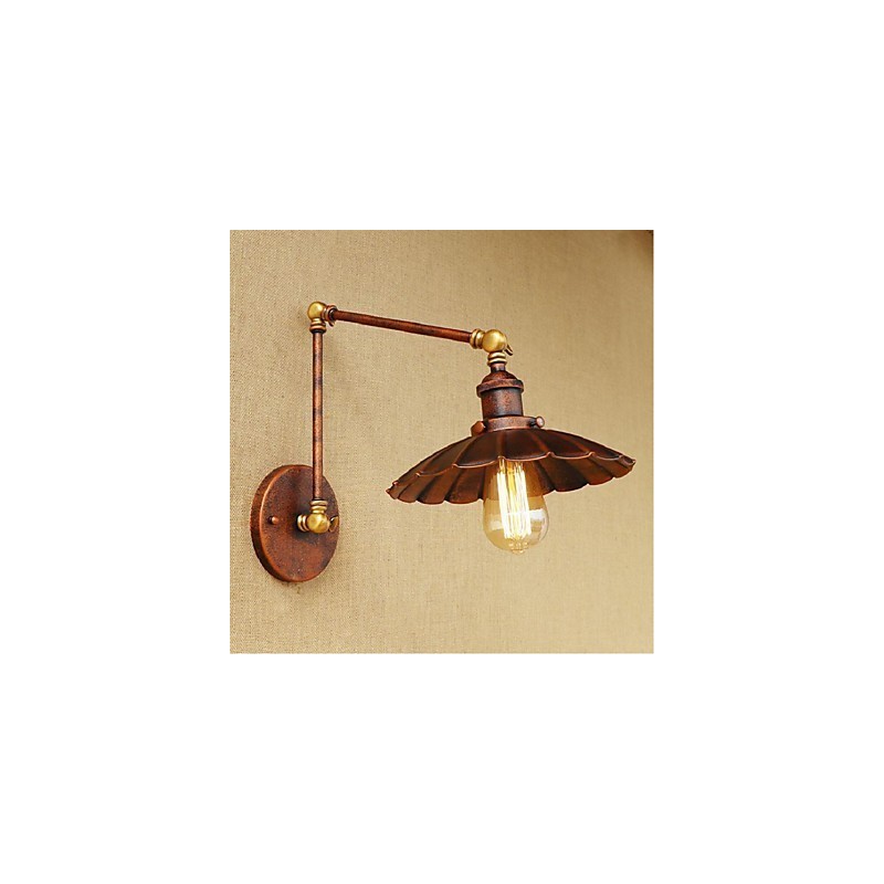 Aplique de pared plegable retráctil nostálgico retro creativo de medio óxido con brazo largo