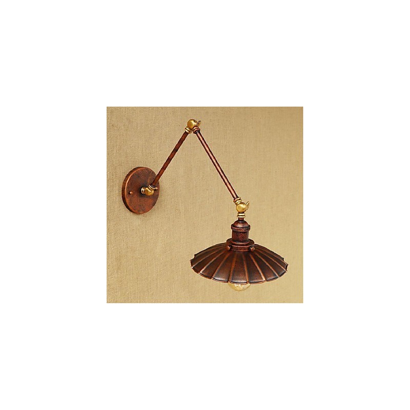 Aplique de pared plegable retráctil nostálgico retro creativo de medio óxido con brazo largo