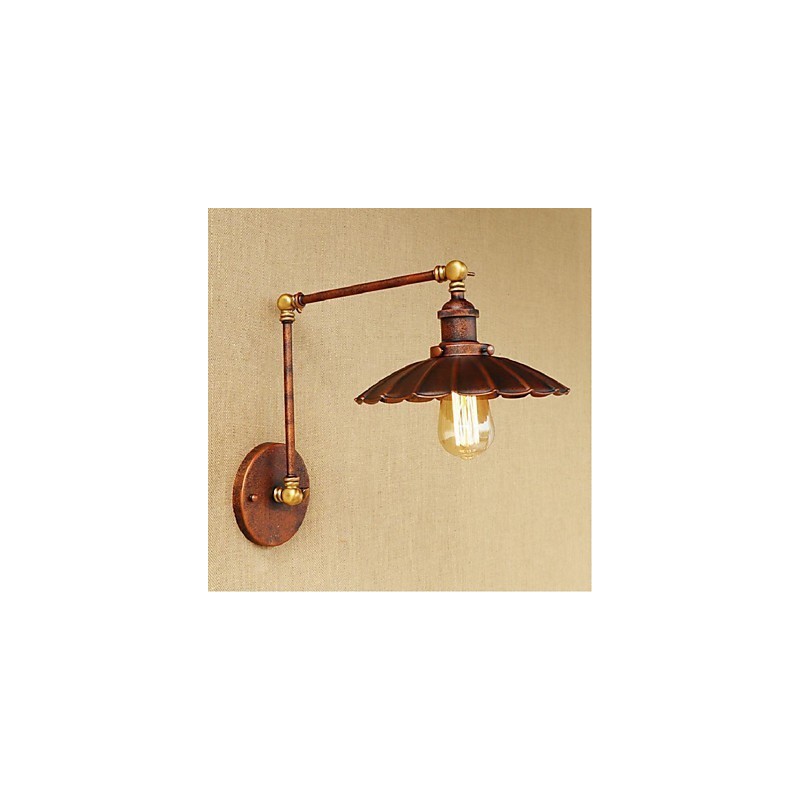 Aplique de pared plegable retráctil nostálgico retro creativo de medio óxido con brazo largo
