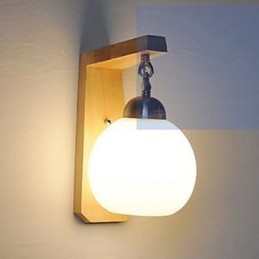 Lámpara de pared de madera con diseño de escalera de estilo japonés para dormitorio y mesita de noche