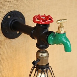 Aplique de pared con luz ambiental estilo mini con pintura retro campestre