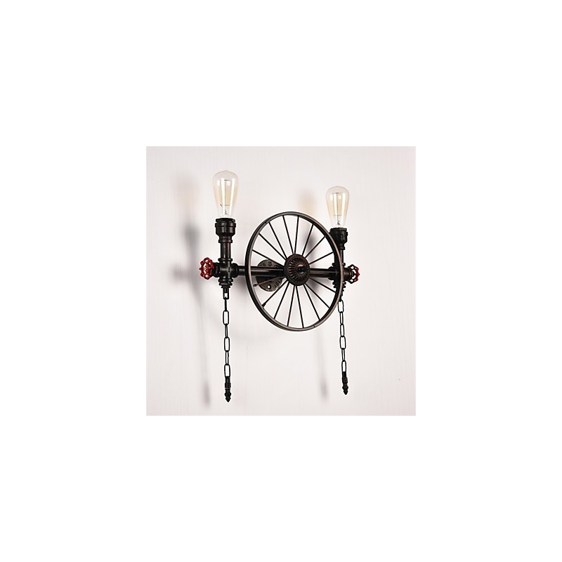Lámparas de pared de tubo industriales vintage, luces creativas, iluminación decorativa para restaurante, cafetería y bar, con acabado pintado de 2 luces.