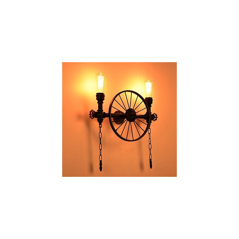 Lámparas de pared de tubo industriales vintage, luces creativas, iluminación decorativa para restaurante, cafetería y bar, con acabado pintado de 2 luces.