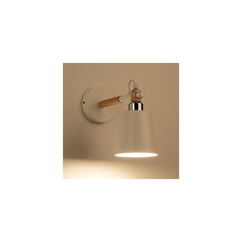 Aplique de pared vintage de madera Art Déco de metal rústico para sala de estar, comedor, pasillo, lámpara de pared negra y blanca opcional