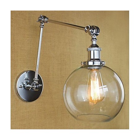 Brazo oscilante con luz ambiental, protección ocular estilo mini, con acabado galvanizado retro campestre