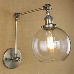 Brazo oscilante con luz ambiental, protección ocular estilo mini, con acabado galvanizado retro campestre