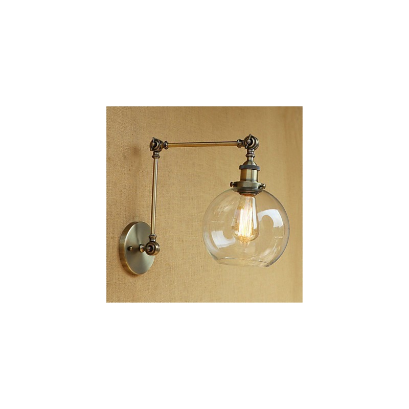 Brazo oscilante con luz ambiental, protección ocular estilo mini, con acabado galvanizado retro campestre