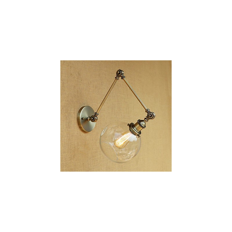 Brazo oscilante con luz ambiental, protección ocular estilo mini, con acabado galvanizado retro campestre