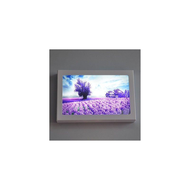 Pintura contemporánea moderna integrada para apliques de pared con luz ambiental.