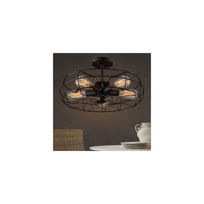 Lámpara de diseño industrial estilo country americano, lámpara personalizada, lámparas de techo con ventilador retro europeo